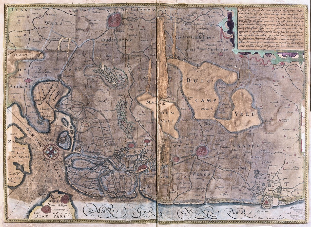 Flandern, Belgien (gravering af Gerardus Mercator