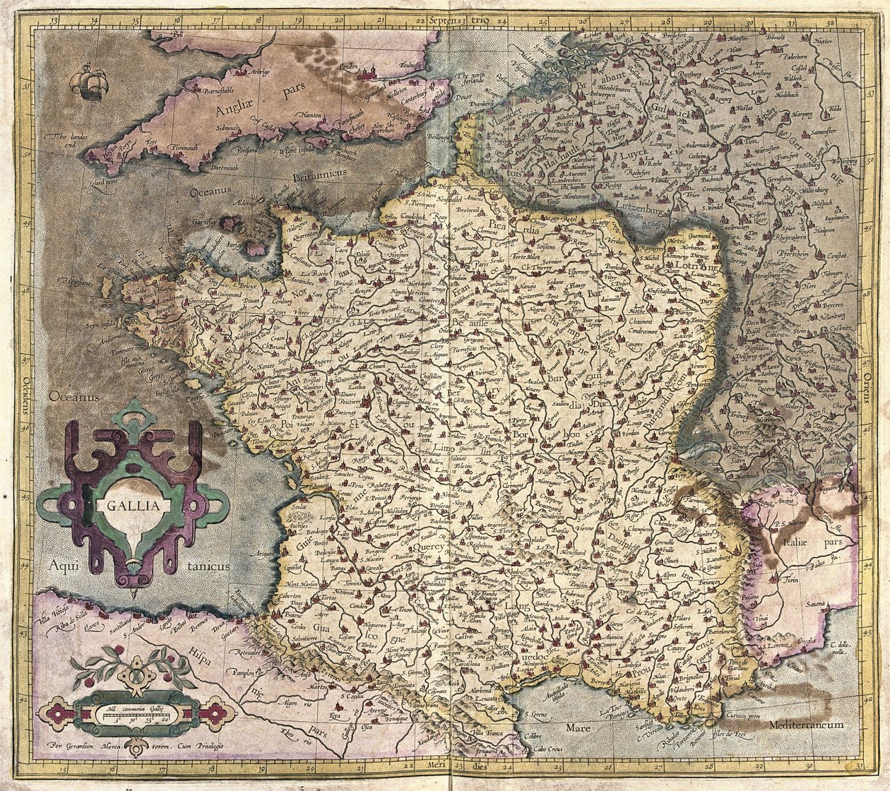 Frankrig (gravering af Gerardus Mercator