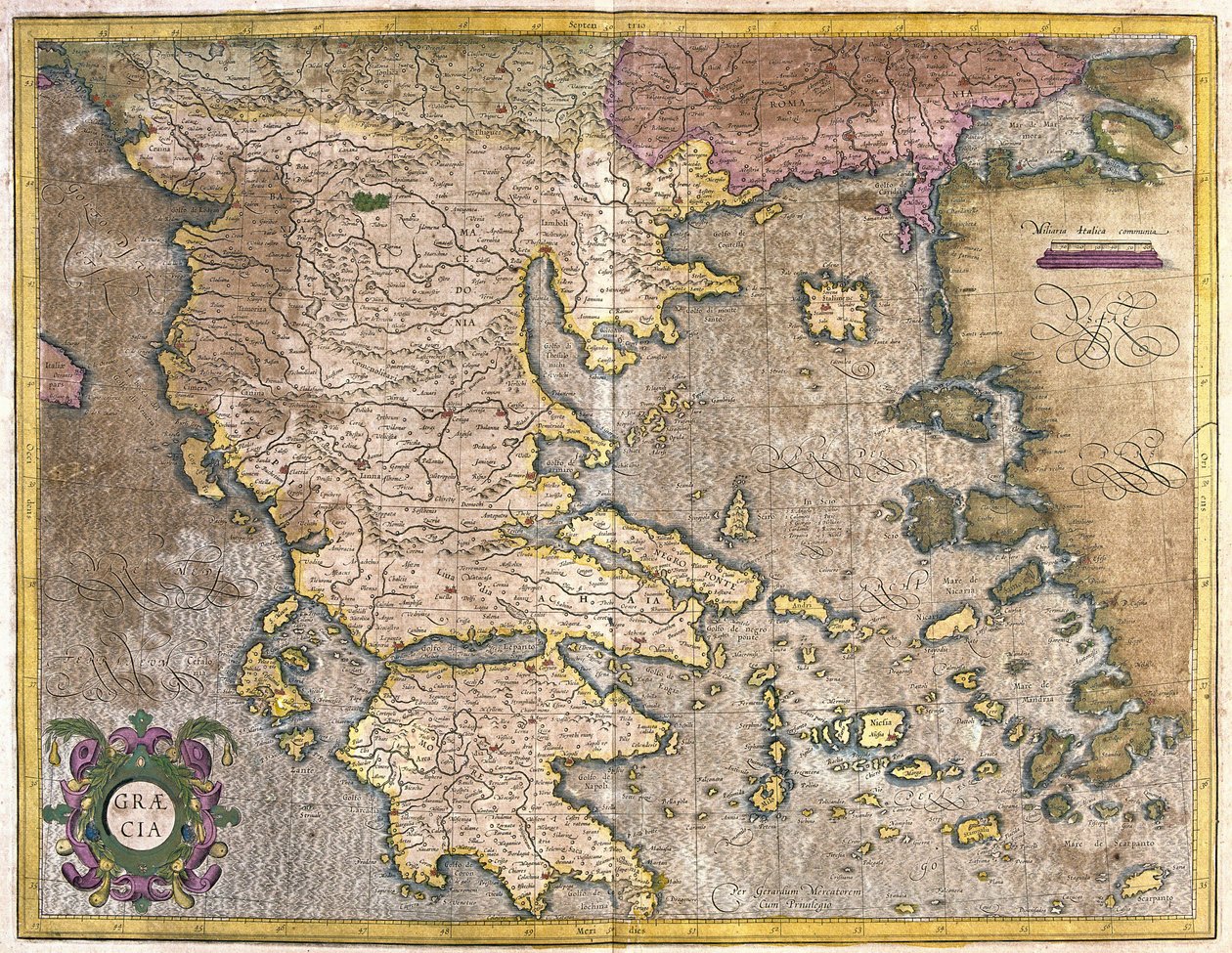 Grækenland (gravering af Gerardus Mercator