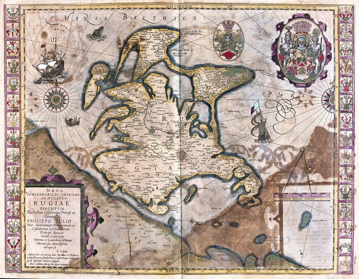 Isle of Rugen, Tyskland (gravering af Gerardus Mercator
