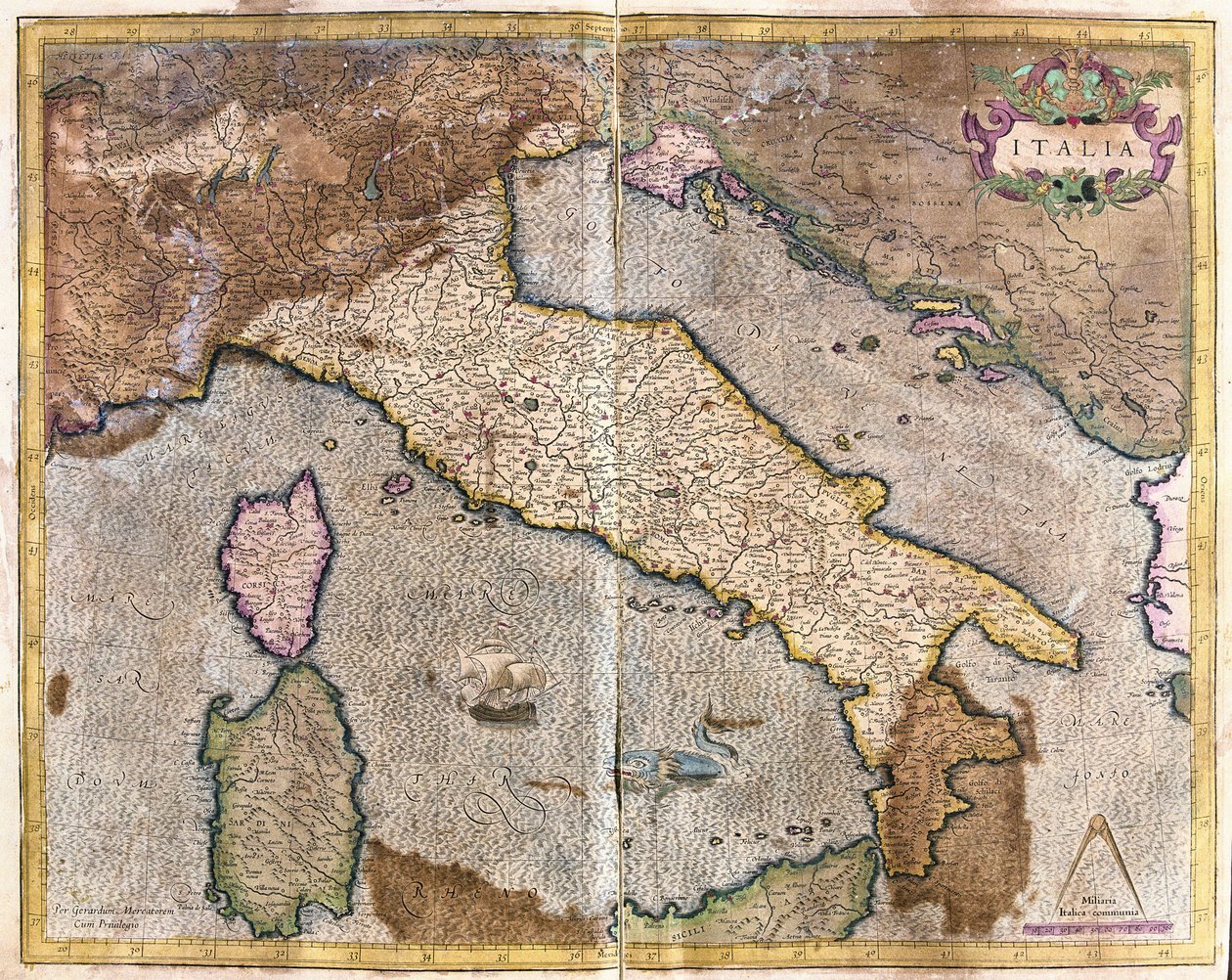 Italien (gravering af Gerardus Mercator