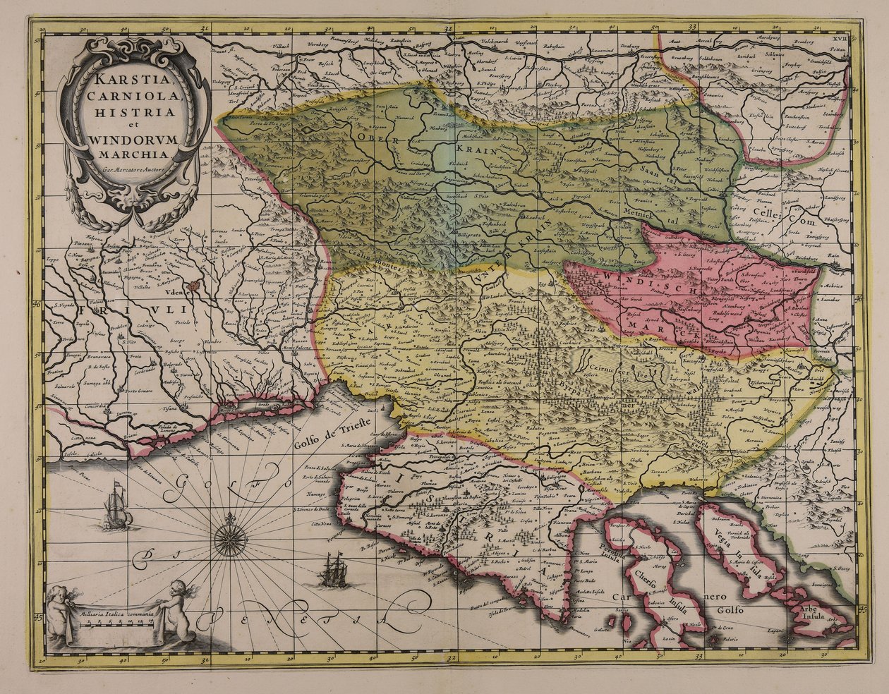 Karstia, Carniola, Histria et Windorum marchia af Gerardus Mercator