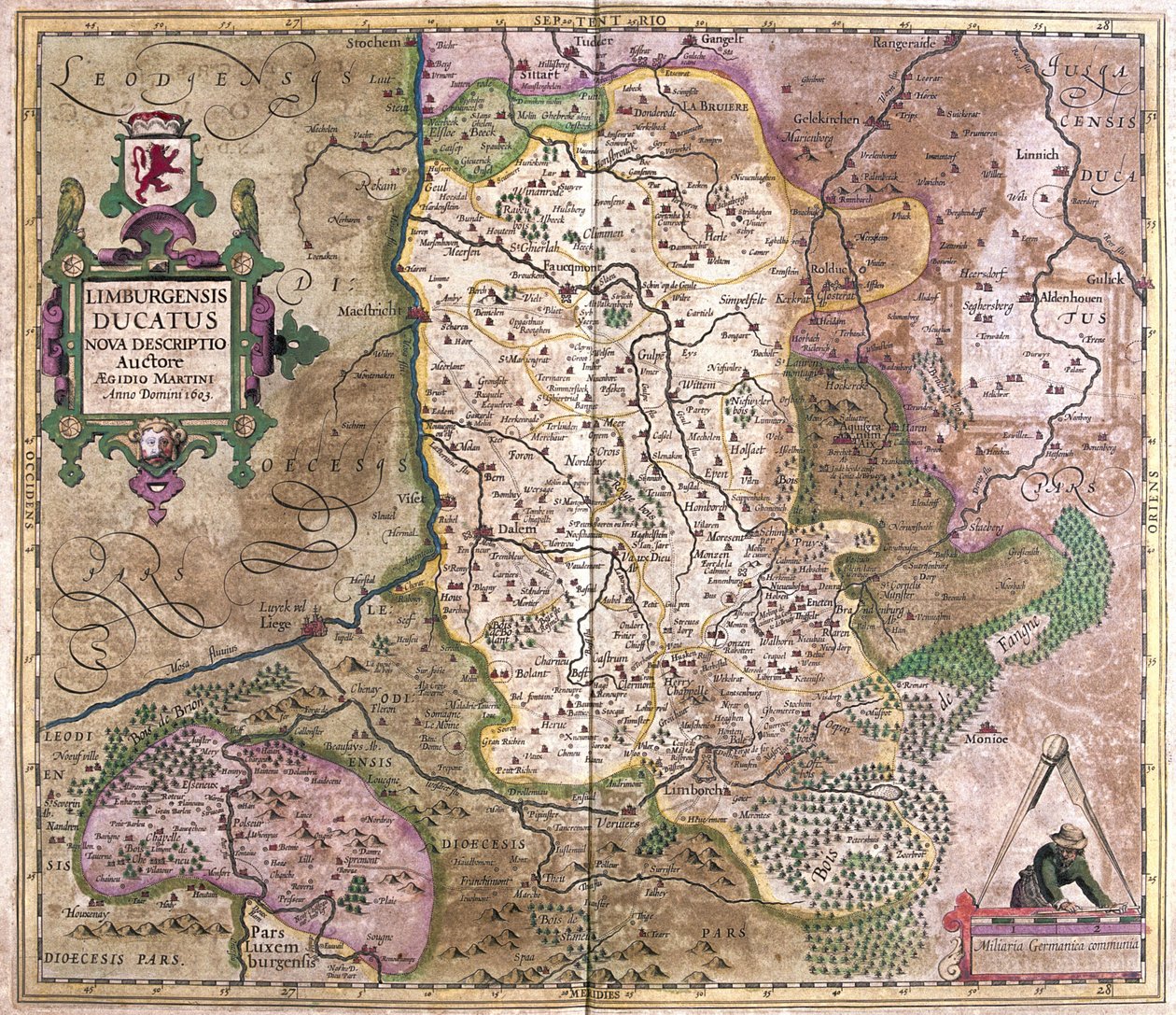 Limburg, Belgien (gravering af Gerardus Mercator