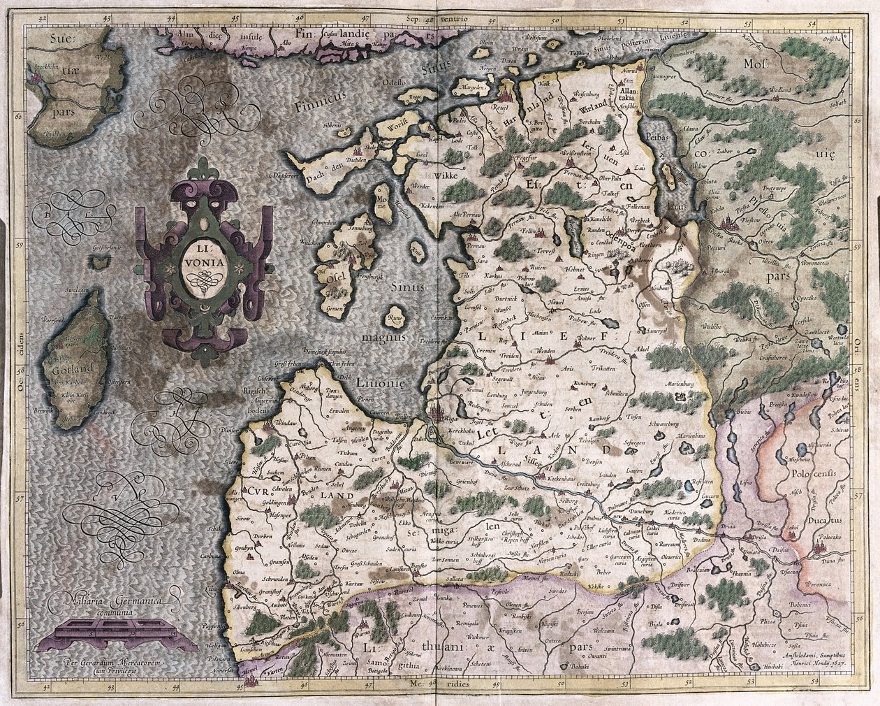 Nordlige Østersøregion, Riga, Letland (gravering af Gerardus Mercator