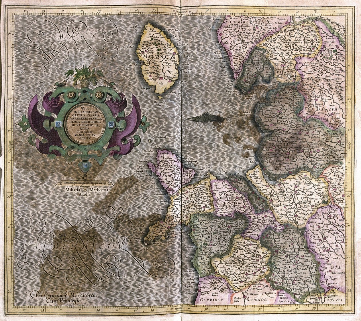 Nordvestengland (gravering af Gerardus Mercator