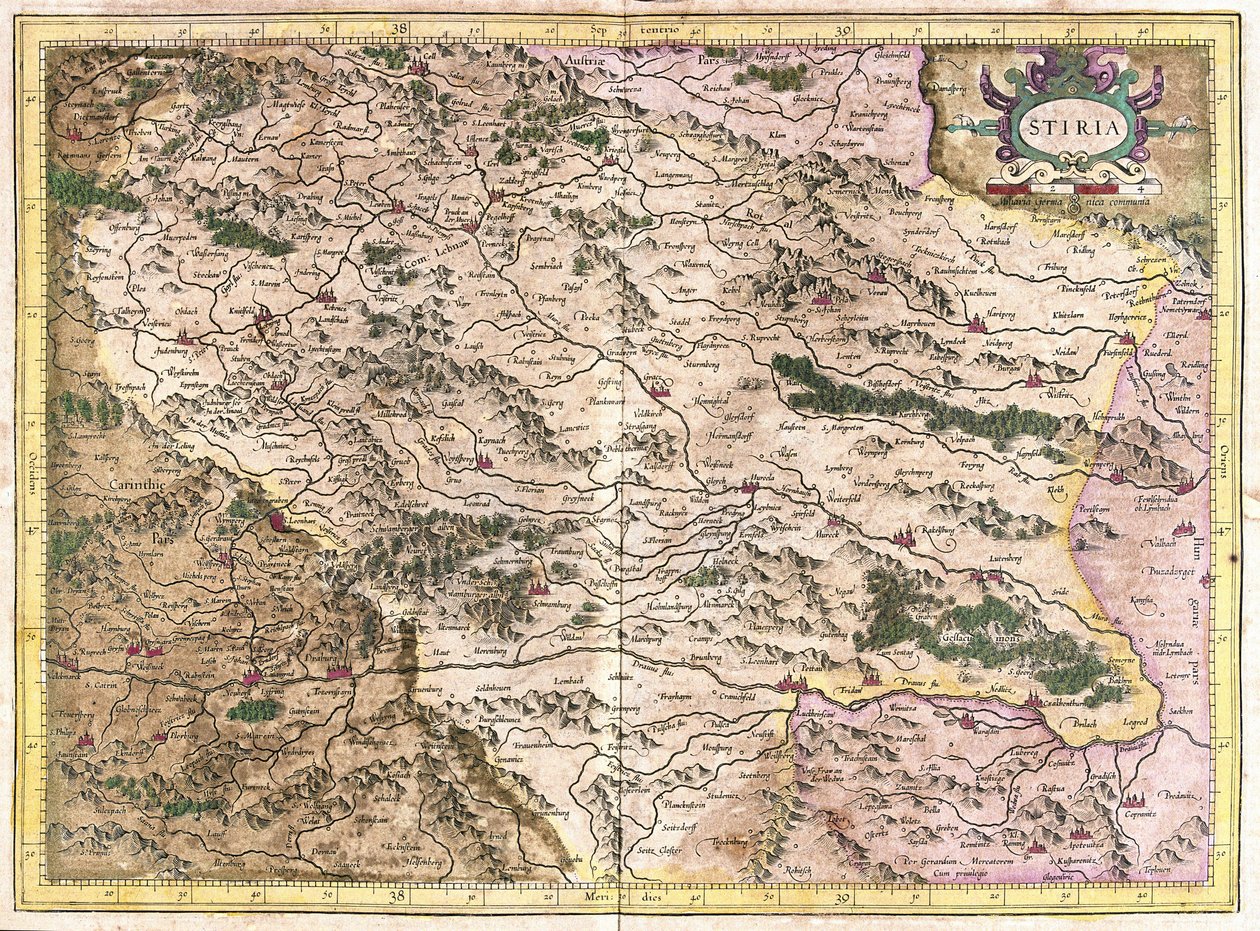 Steiermark, Østrig (gravering af Gerardus Mercator