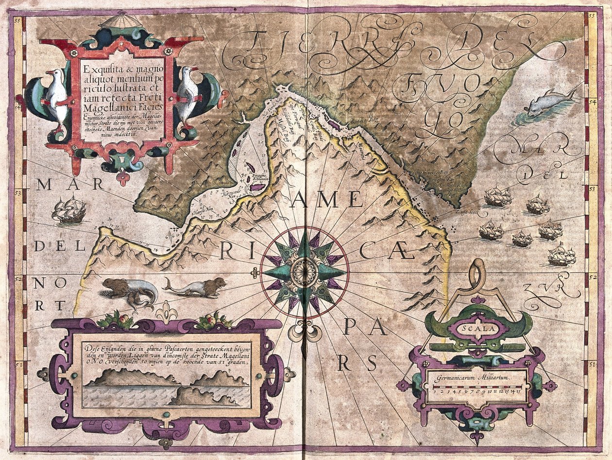 Magellanstrædet (gravering af Gerardus Mercator