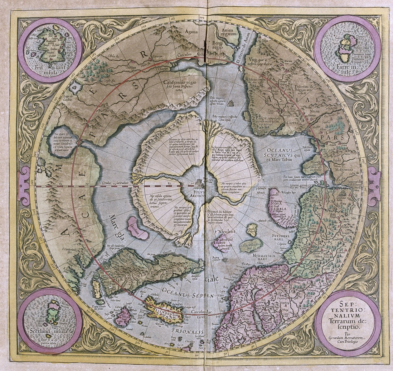 De nordlige polarområder af Gerardus Mercator