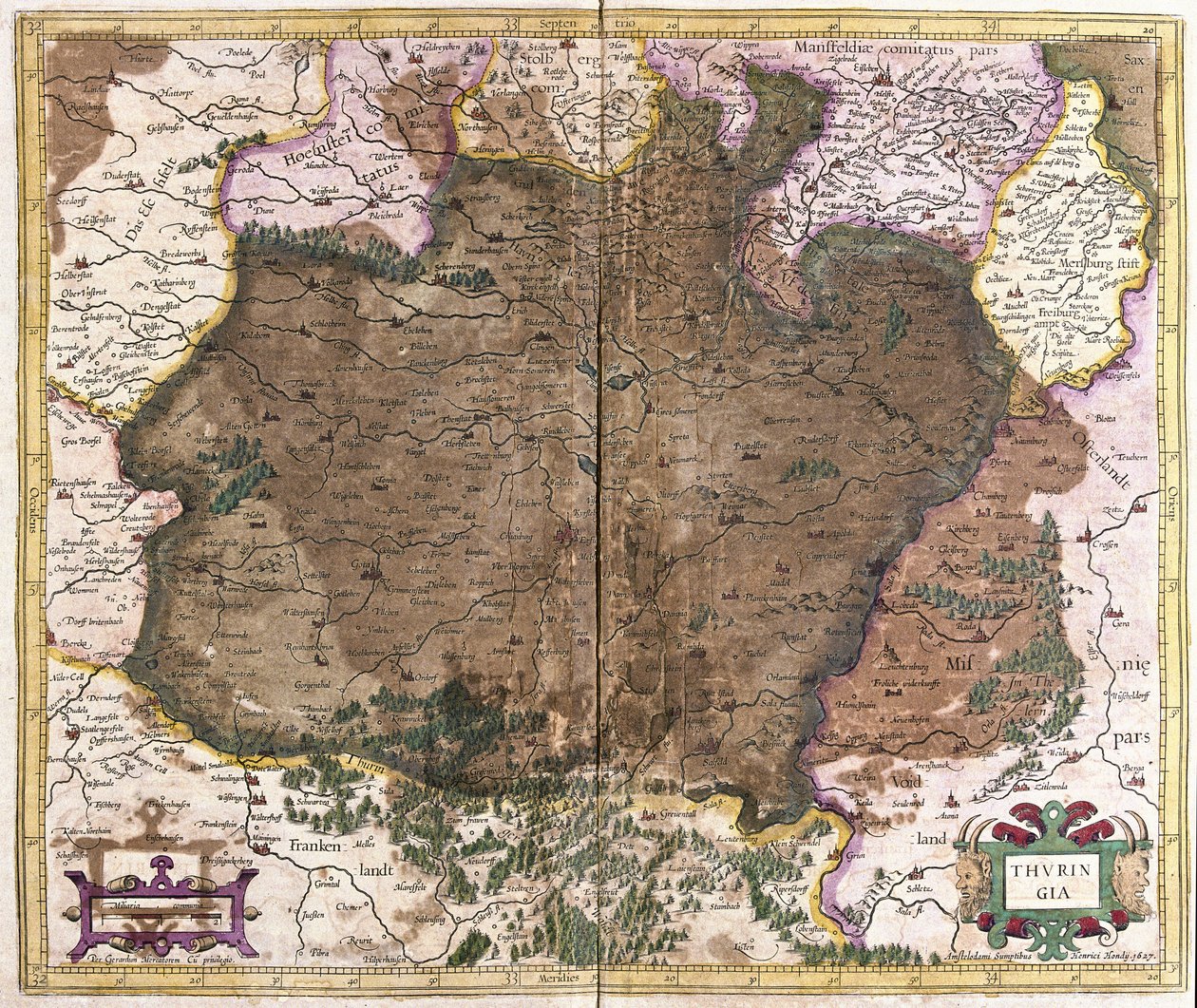 Thuringen, Tyskland (gravering af Gerardus Mercator