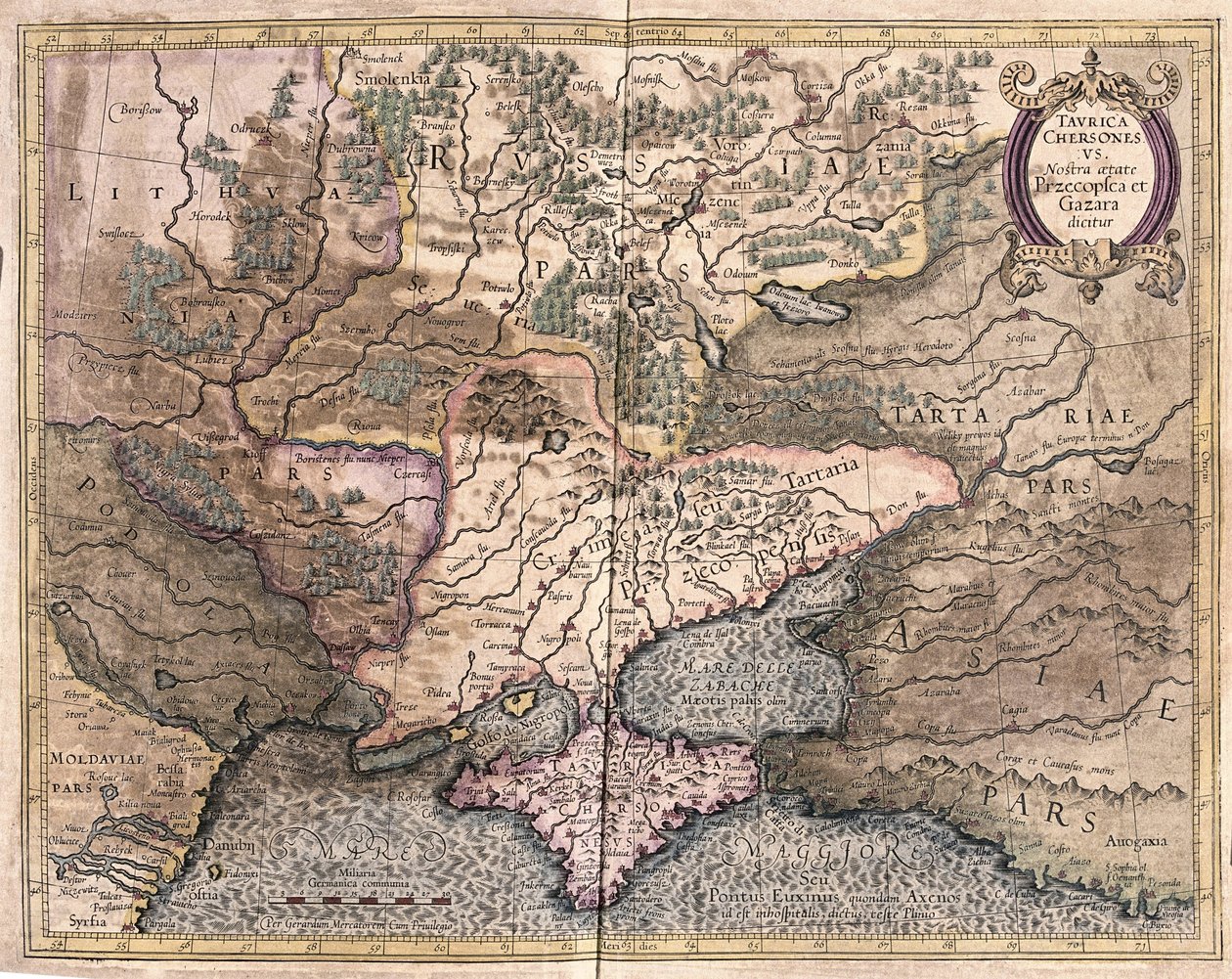 Ukraine og Krim (gravering af Gerardus Mercator