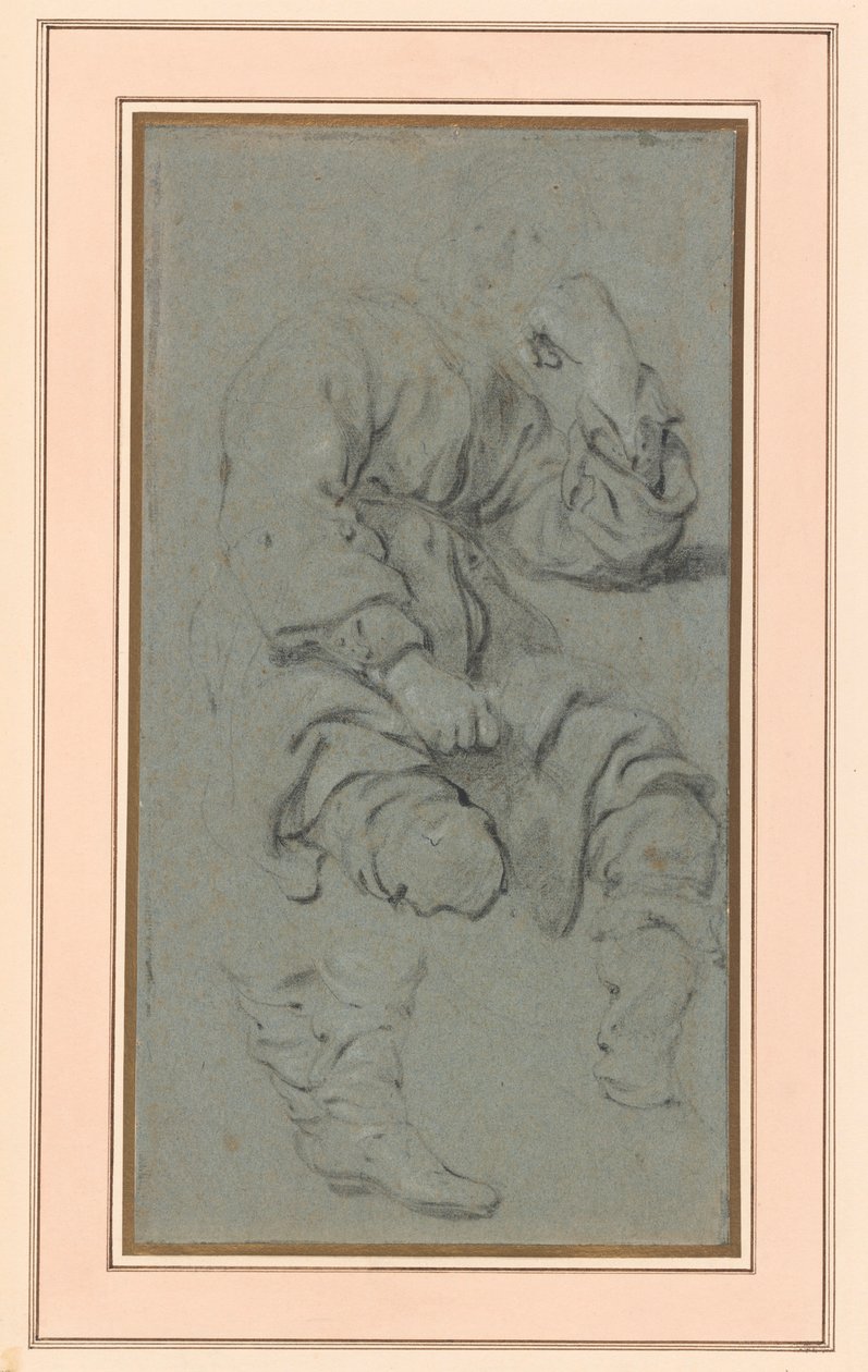 Studie af en siddende mand, for en figur i maleriet af profeten Elisha og den sunnimittiske kvinde på Karmelbjerget (Nationalmuseet, Warszawa inv. M.Ob.551 MNW) af Gerbrand van den Eeckhout