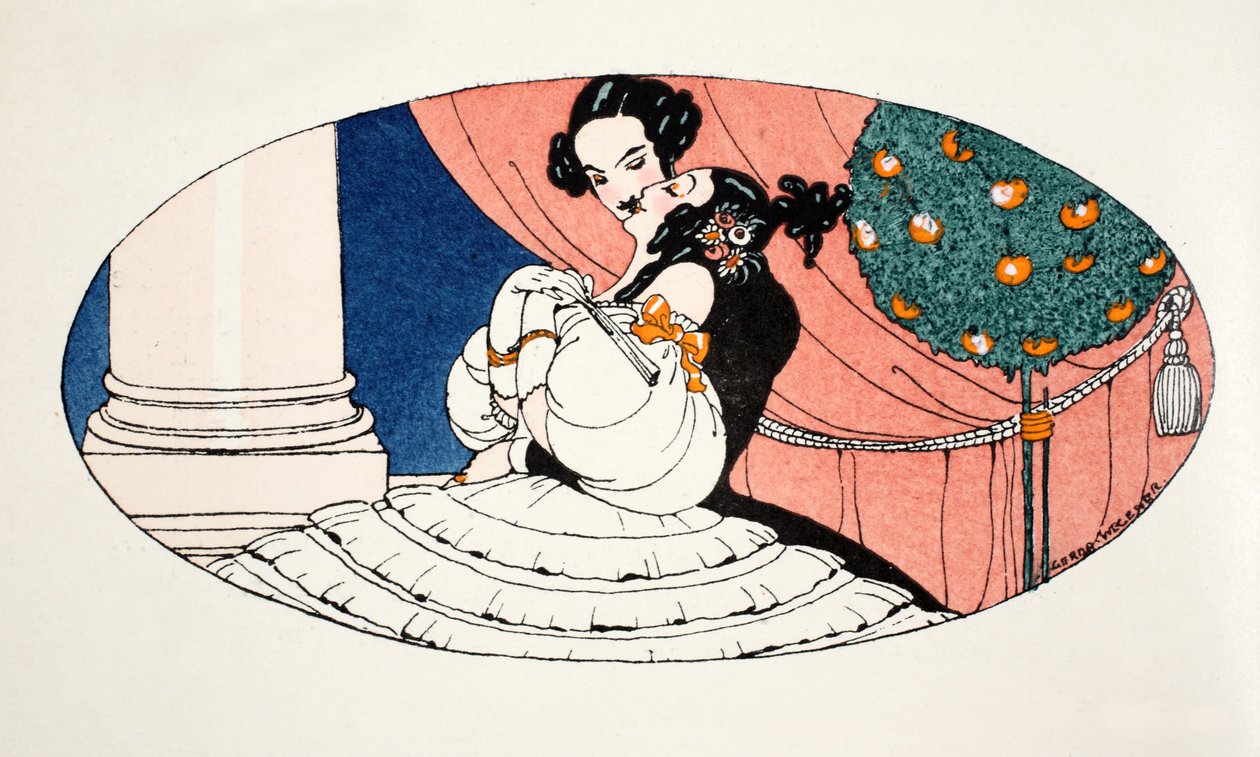 Et stjålet kys (stencilprint) af Gerda Marie Frederike Wegener