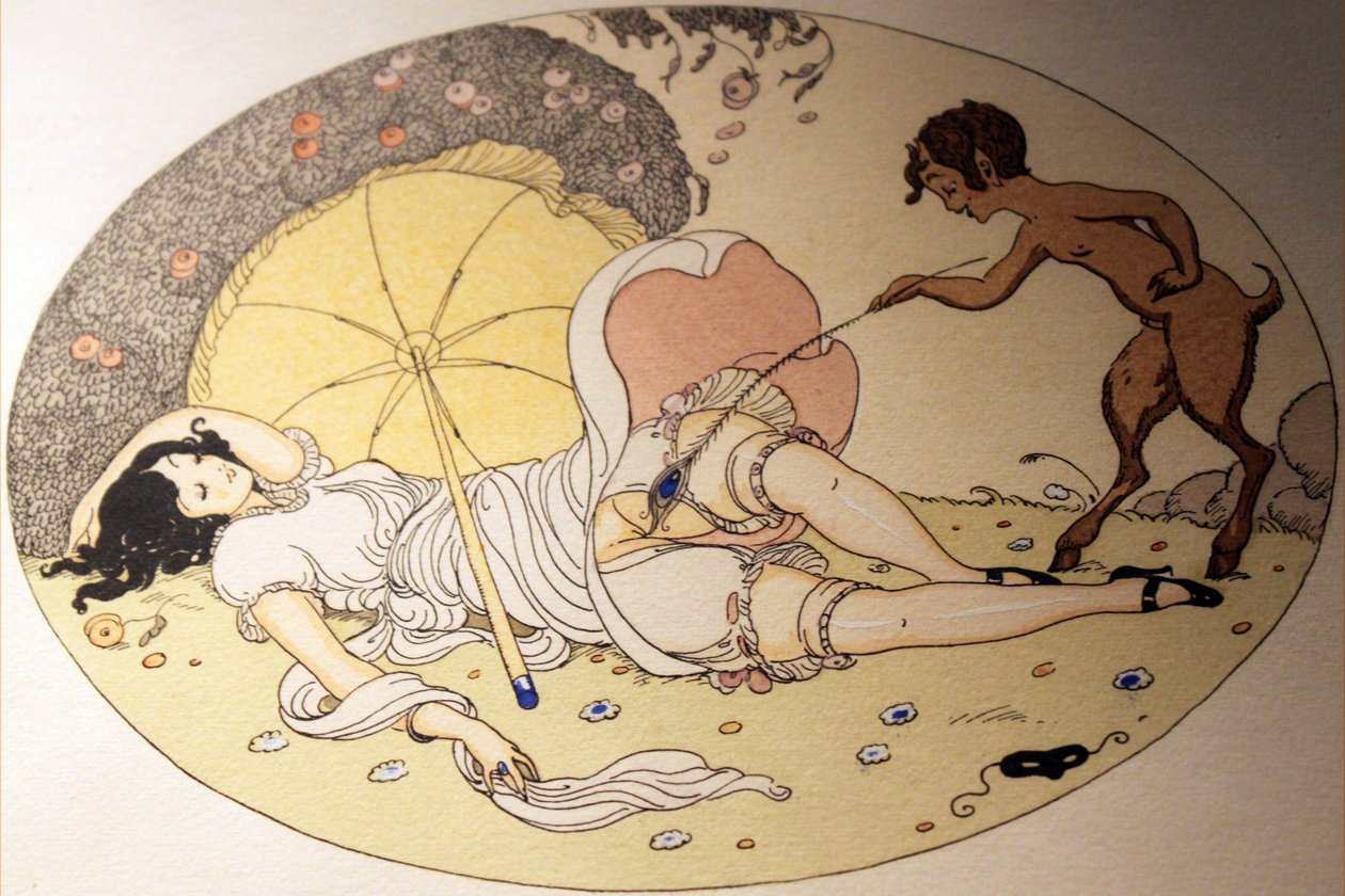 Serier af akvareller udgivet i Erotopolis Paris i 1925 under titlen The Delights of Eros af Gerda Marie Frederike Wegener