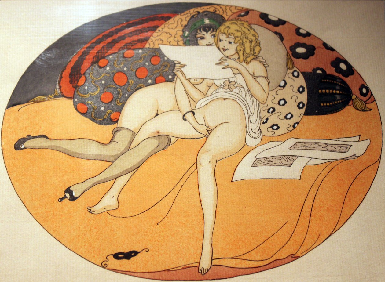 Serier af akvareller udgivet i Erotopolis Paris i 1925 under titlen The Delights of Eros af Gerda Marie Frederike Wegener