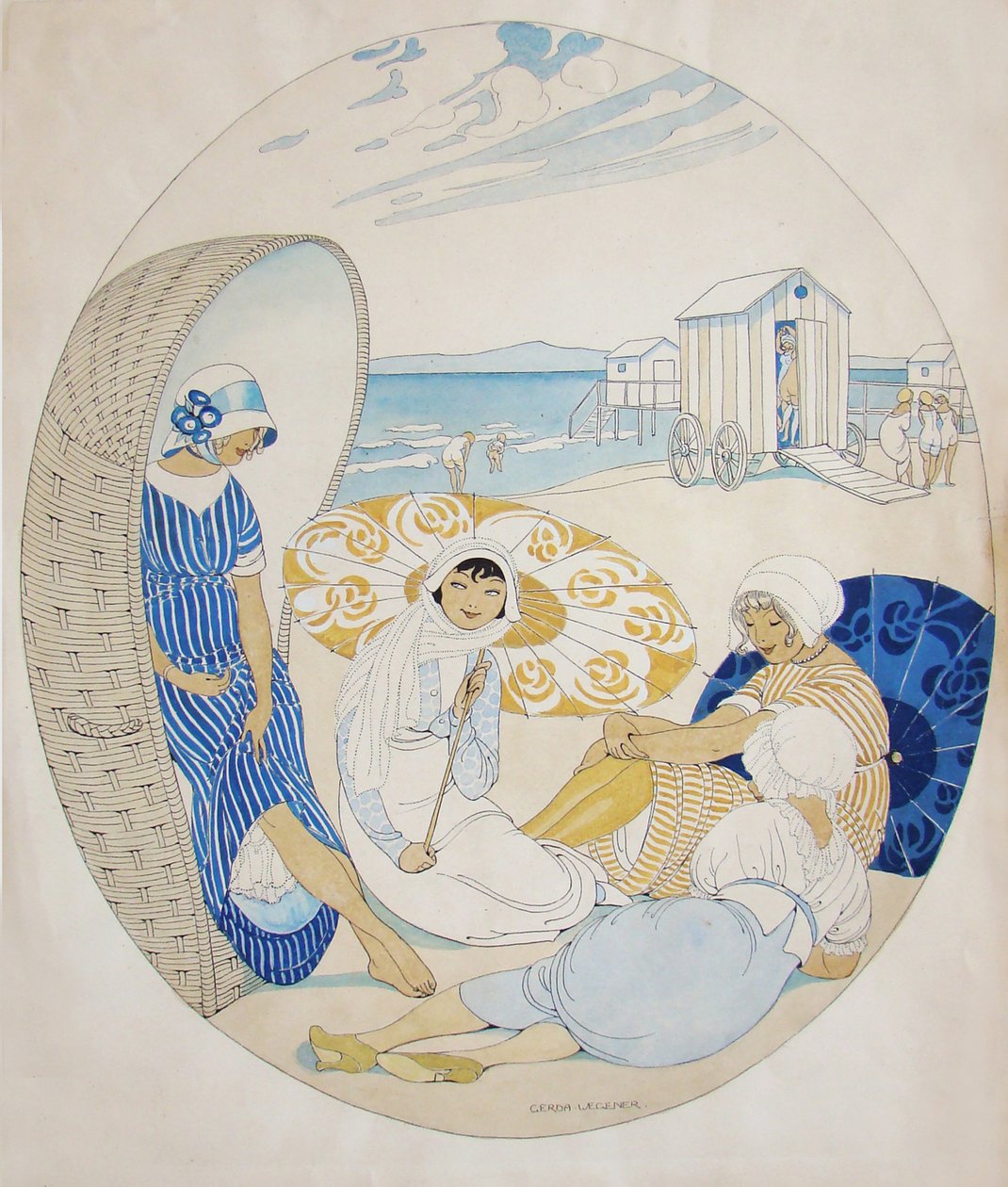 Chatter på den danske strand af Gerda Wegener