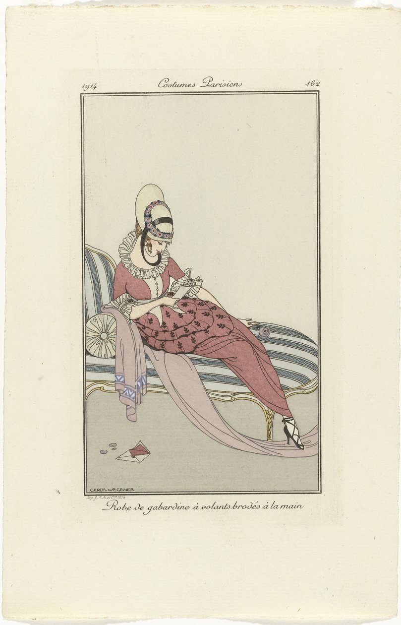 Journal des Dames et des Modes, Costumes Parisiens, 1914, nr. 162: Gabardin (...) af Gerda Wegener