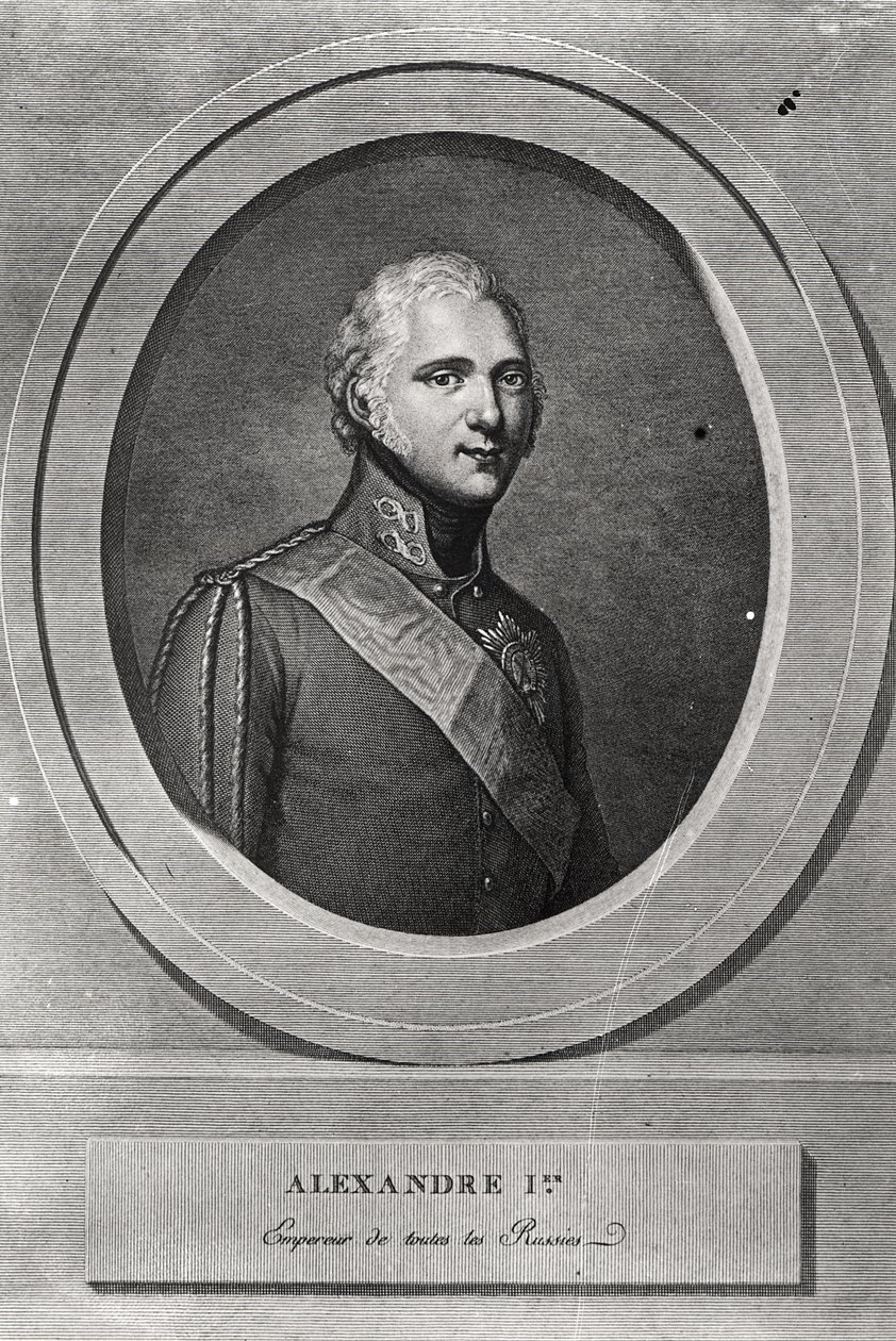 Portræt af Alexander I (1777-1825) graveret af Pierre Alexandre Tardieu (1756-1844) af Gerhard Kuchelchen