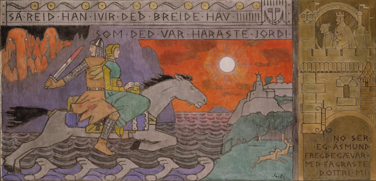 Åsmund og prinsessen kører hjem af Gerhard Peter Frantz Vilhelm Munthe