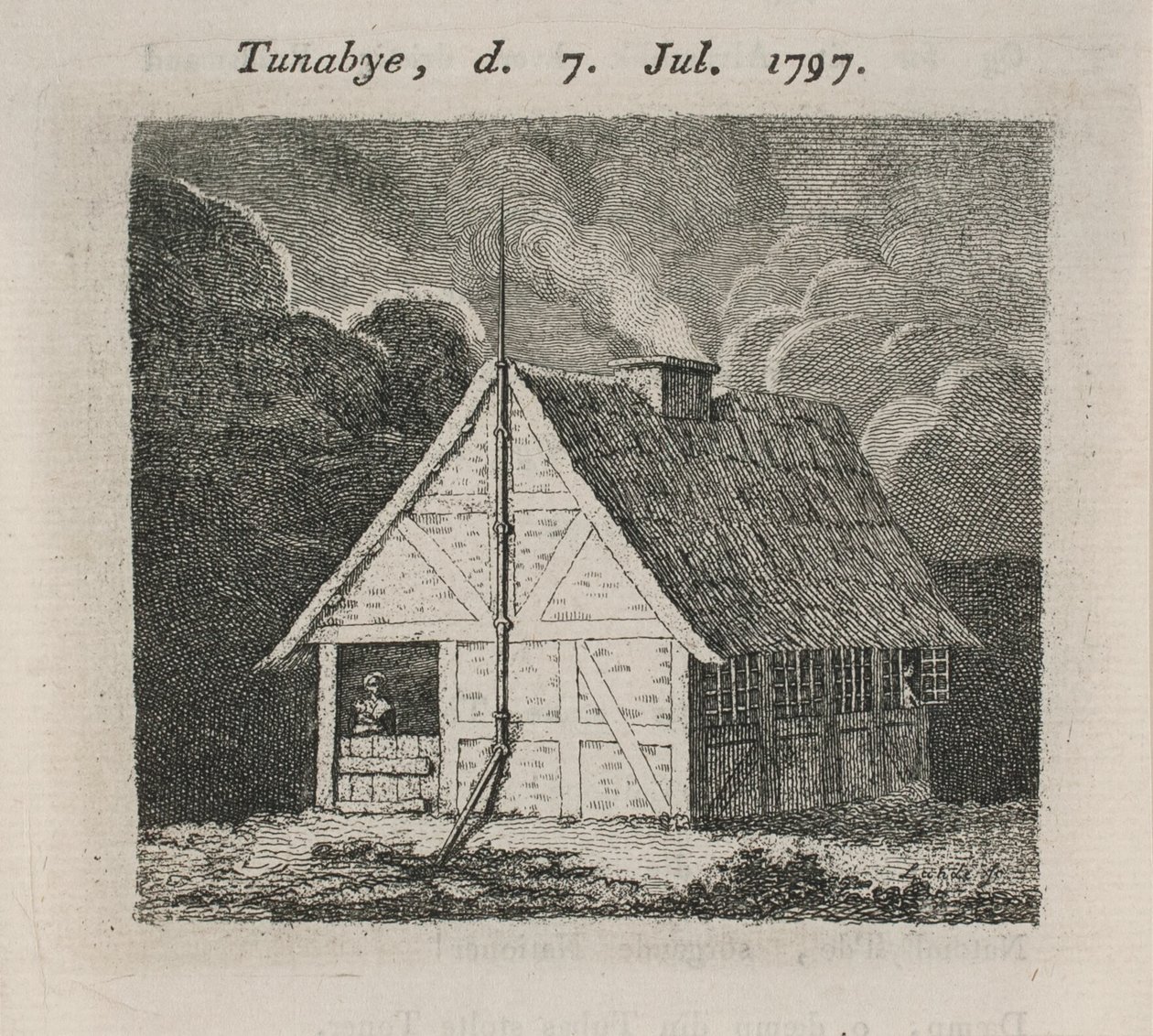 Hus med lynafleder af Gerhard Ludvig Lahde