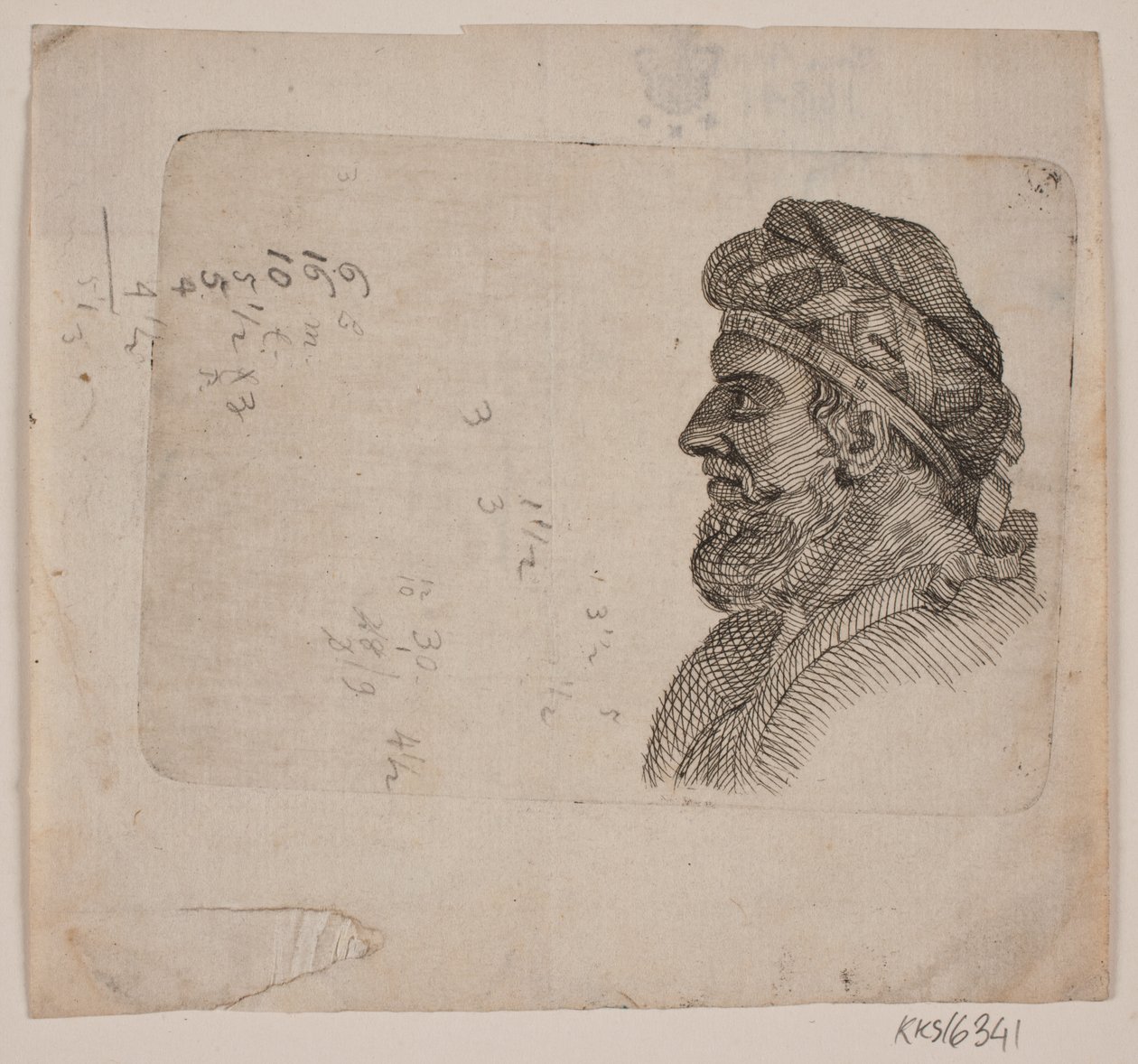 Studiehoved af gammel mand i profil af Gerhard Ludvig Lahde