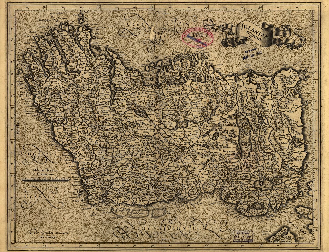 Irlandiae regnum. LOC 99446223 af Gerhard Mercator