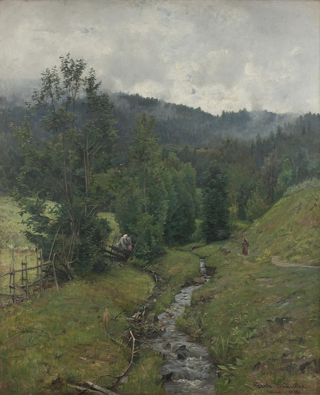 Efter Regnen, motiv fra Eidsvold af Gerhard Munthe