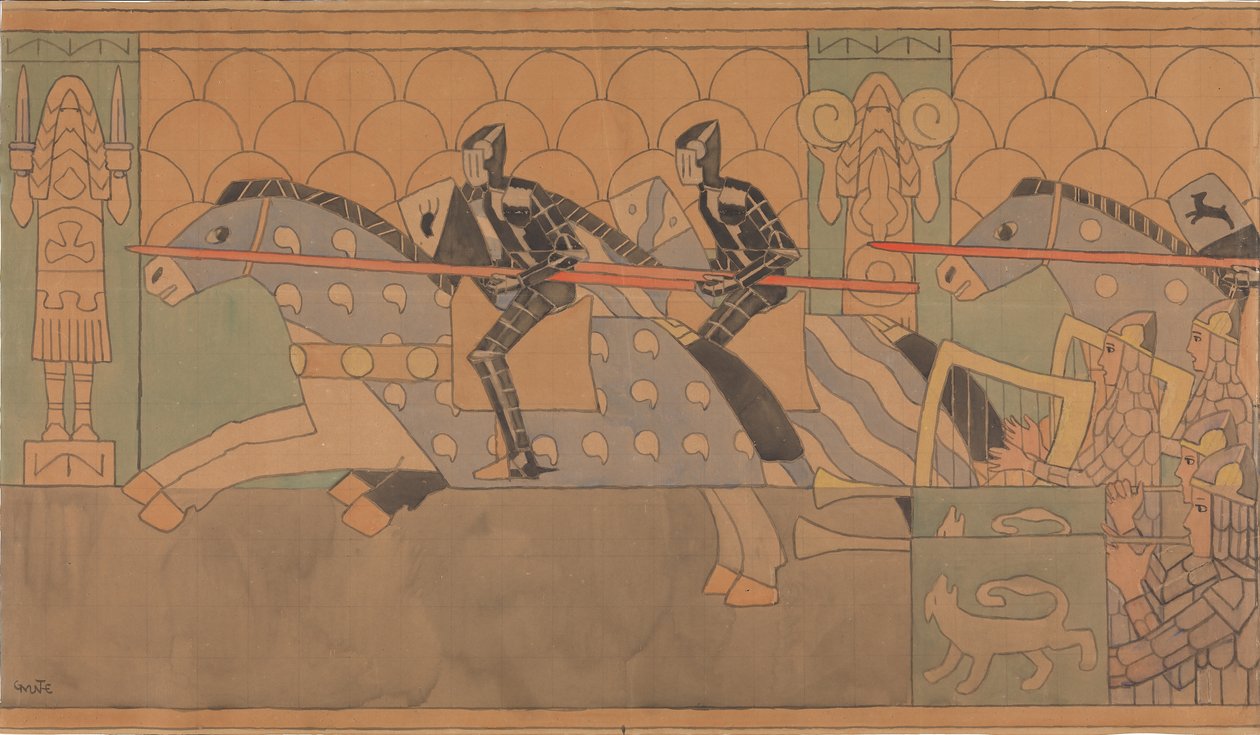 Folkemindetegning, 1895-1898. af Gerhard Munthe