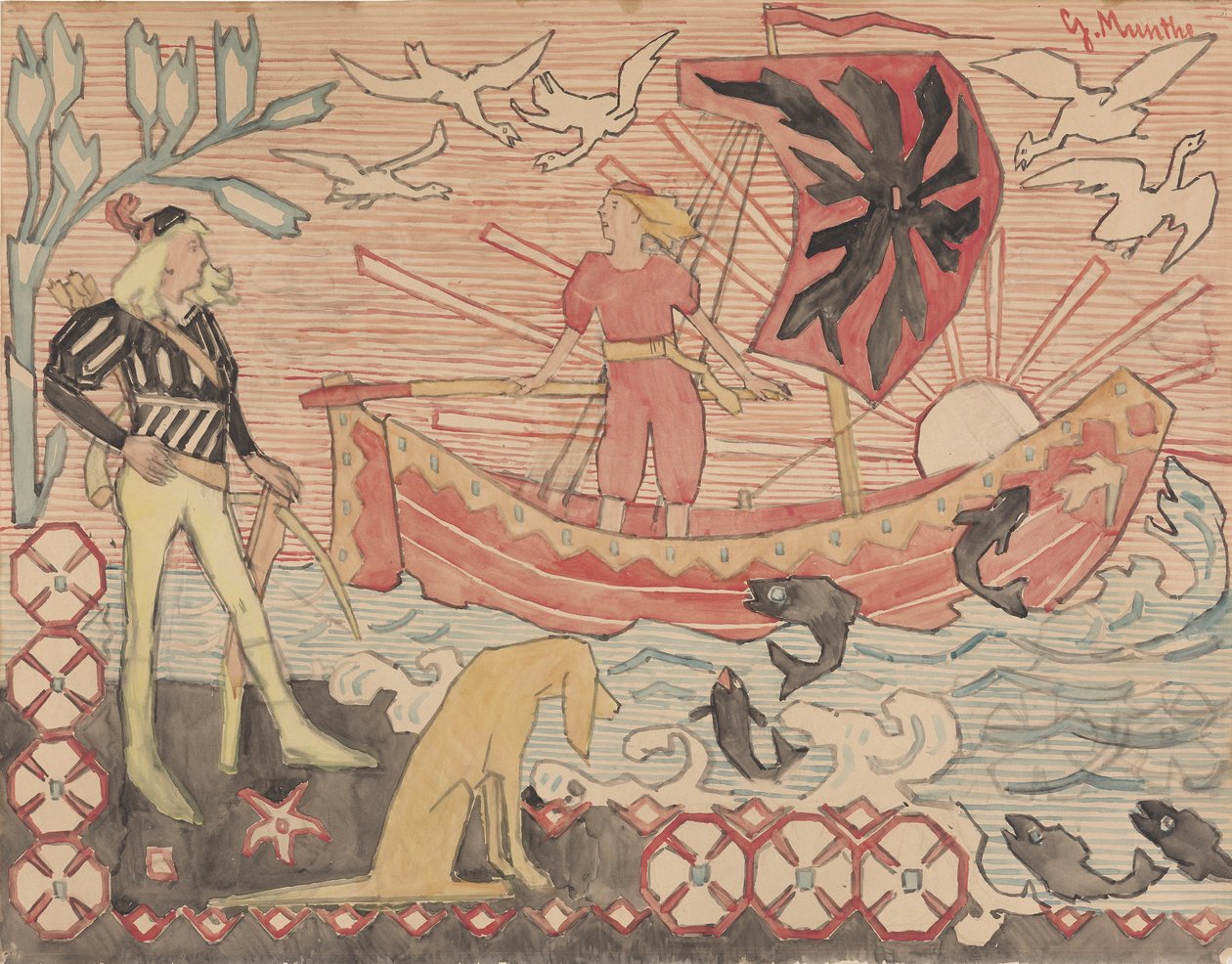 Den friske sang, ca 1892. af Gerhard Munthe