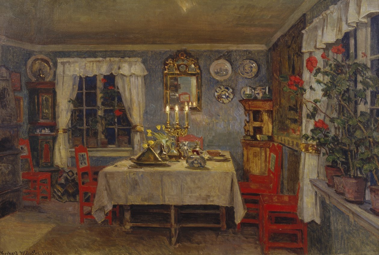 Interiør fra kunstnerens stue af Gerhard Peter Frantz Vilhelm Munthe