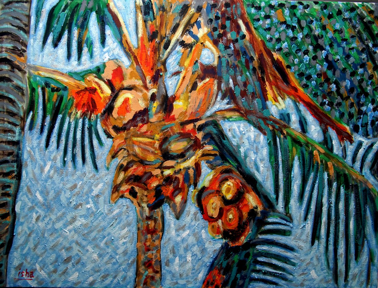 Coconut Palm at Noon,2019 (olie på lærred) af Gerhardt Isringhaus