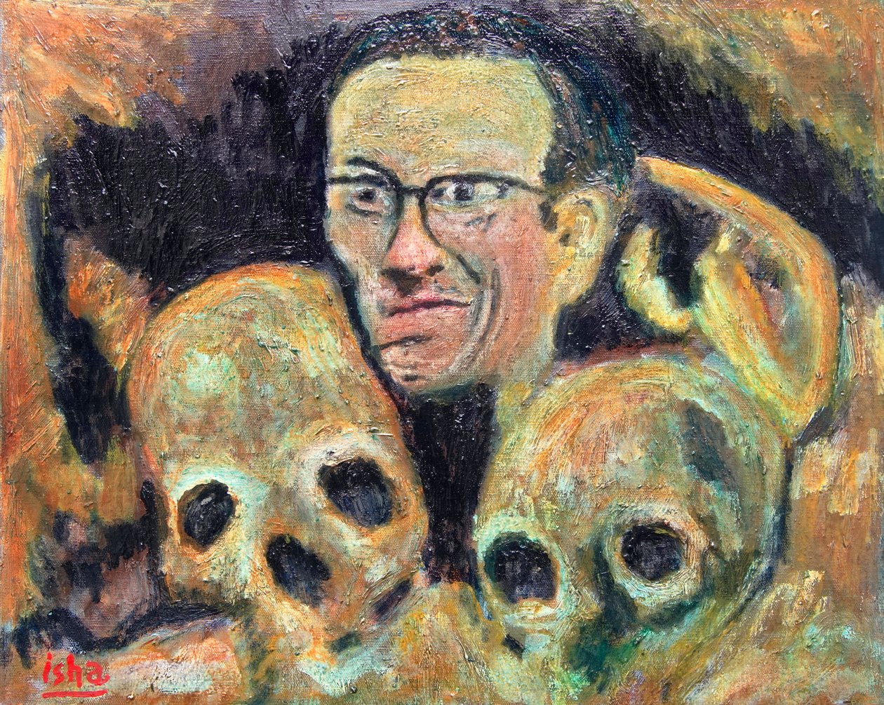 Crumb Skulls (hyldest til R.Crumb), 2019 (olie på lærred) af Gerhardt Isringhaus