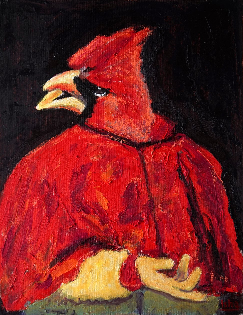 El Cardinal, 2020 (olie på lærred) af Gerhardt Isringhaus