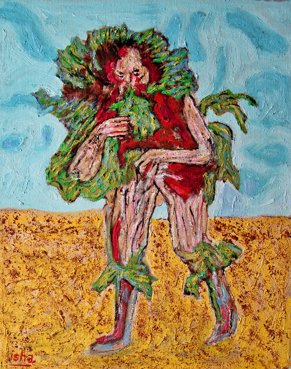 Floral Bozo Shaman, 2020 (olie på lærred) af Gerhardt Isringhaus