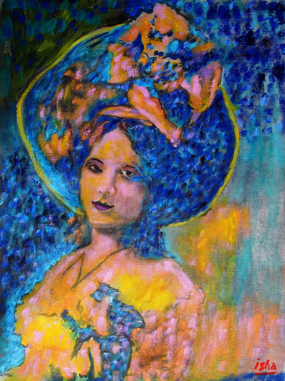 Flowered Damsel, 2023 (olie på lærred) af Gerhardt Isringhaus