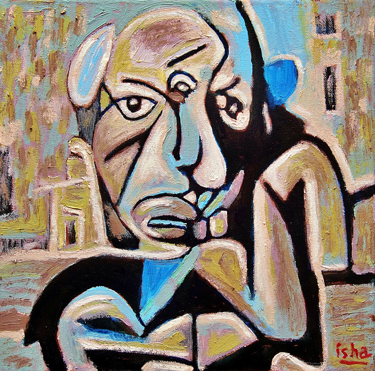 Lille Picasso, 2022 (olie på lærred) af Gerhardt Isringhaus