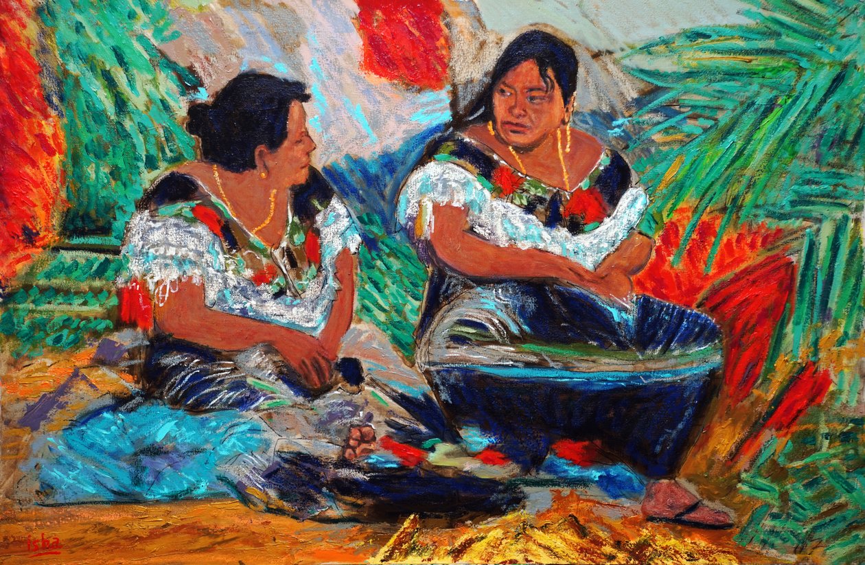 Mayan Senoras, 2019, olie på lærred af Gerhardt Isringhaus