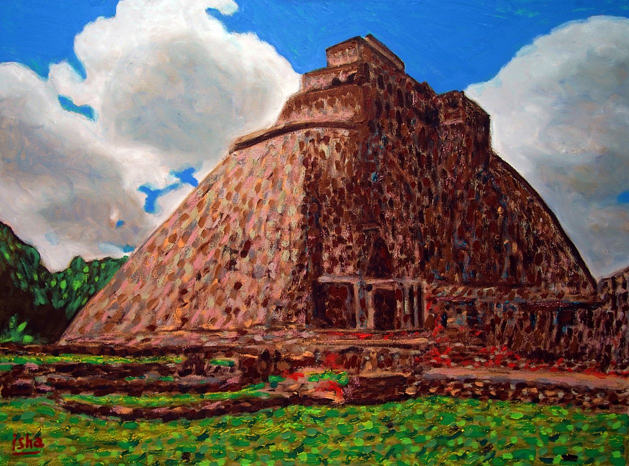 Tryllekunstnerens pyramide,2019 (olie på lærred) af Gerhardt Isringhaus
