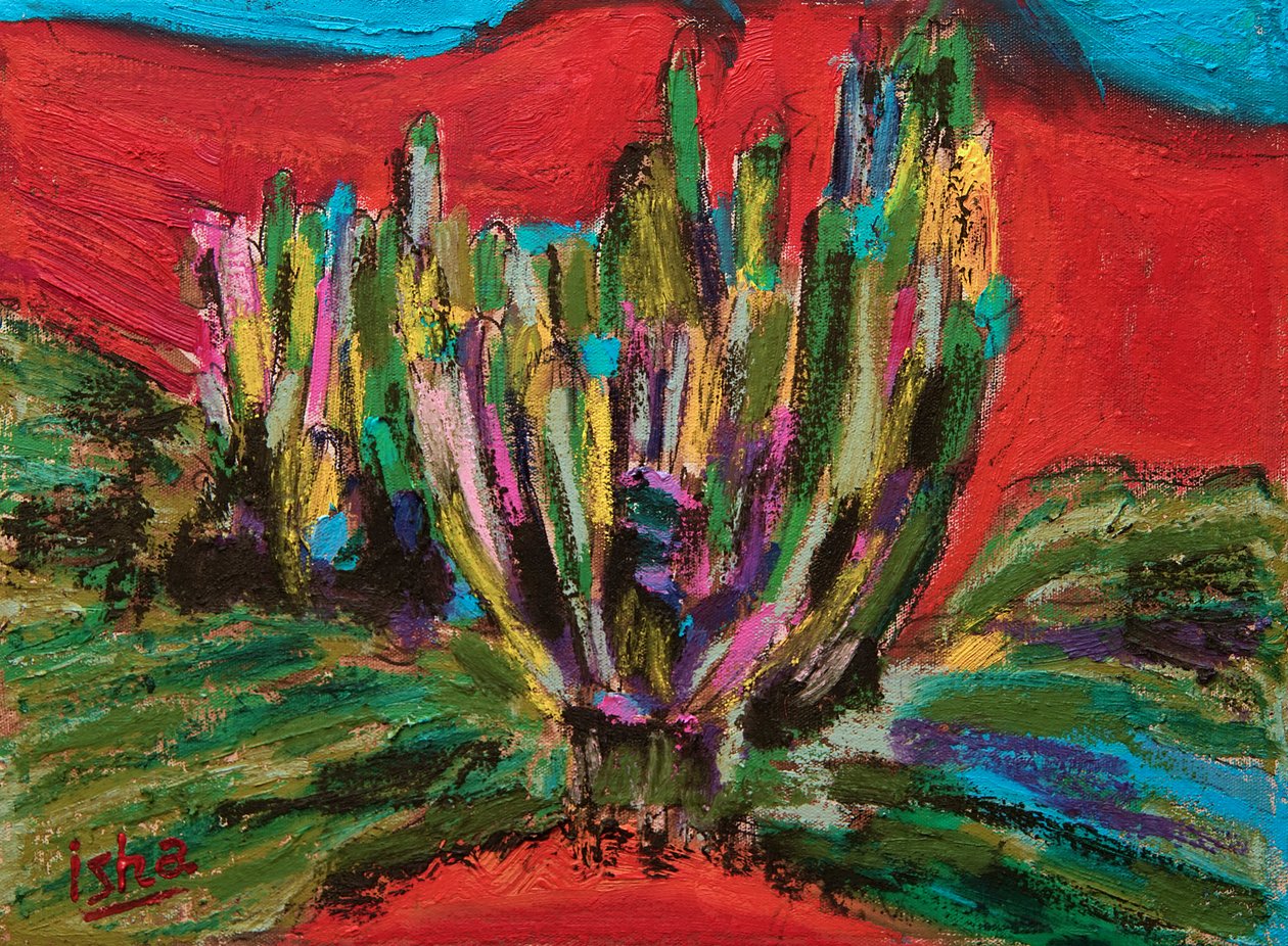 Saguaro Spirit, 2018, olie på lærred af Gerhardt Isringhaus