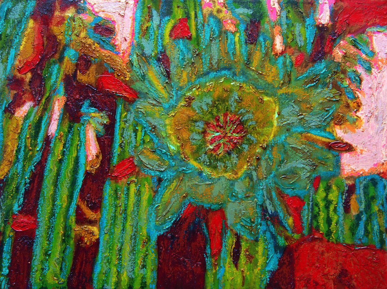 San Pedro kaktusblomst, 2013 (olie på lærred) af Gerhardt Isringhaus