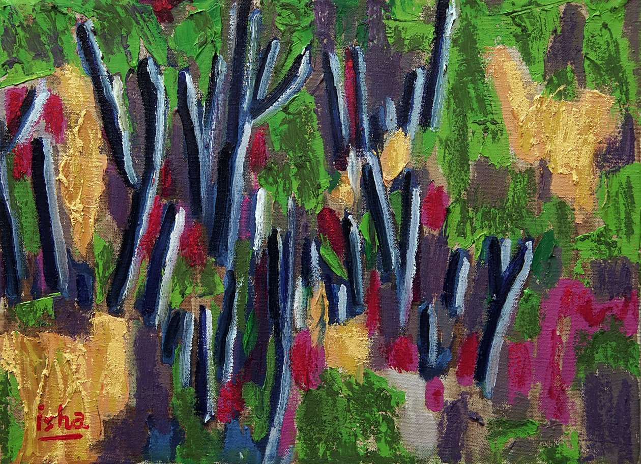 Spring Saguaros, 2018 (olie på lærred) af Gerhardt Isringhaus