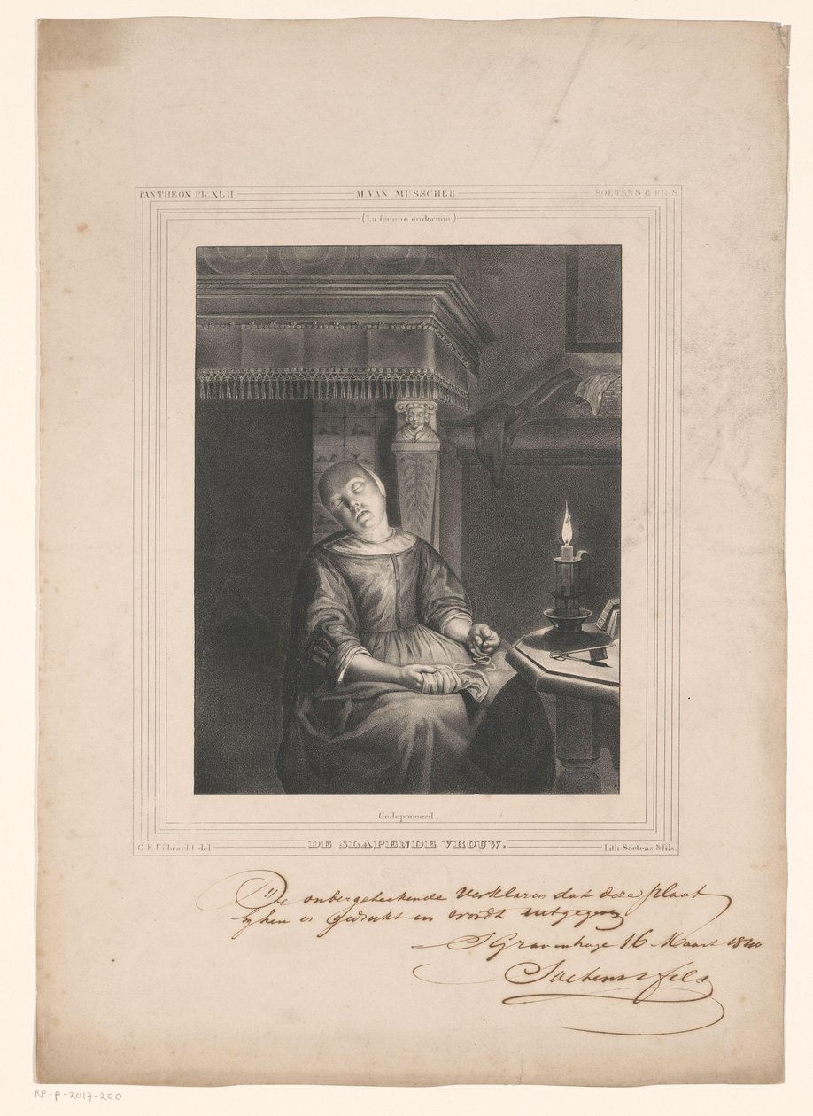 sovende kvinde af Gerhardus Fredericus Eilbracht