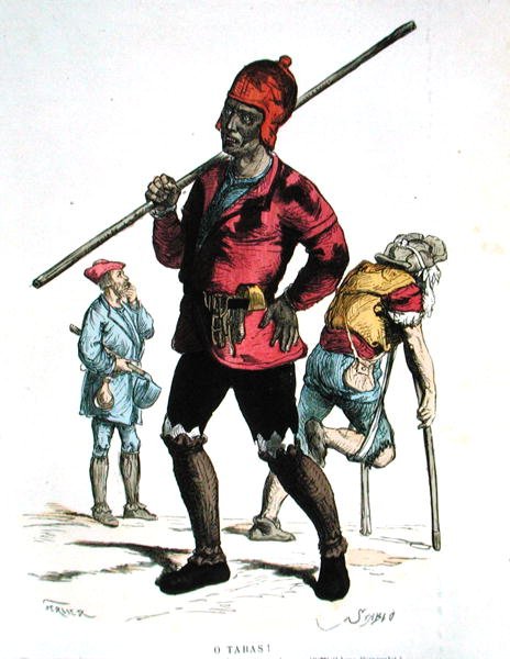 Skorstensfejer i det femtende århundrede (farvegravering) af Gerlier (after)