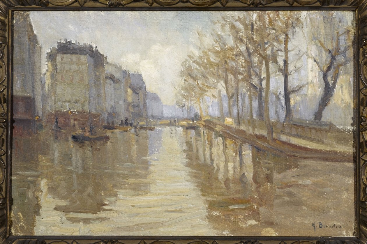 Quai Montebello (1910 oversvømmelser) af Germain Eugene Bonneton