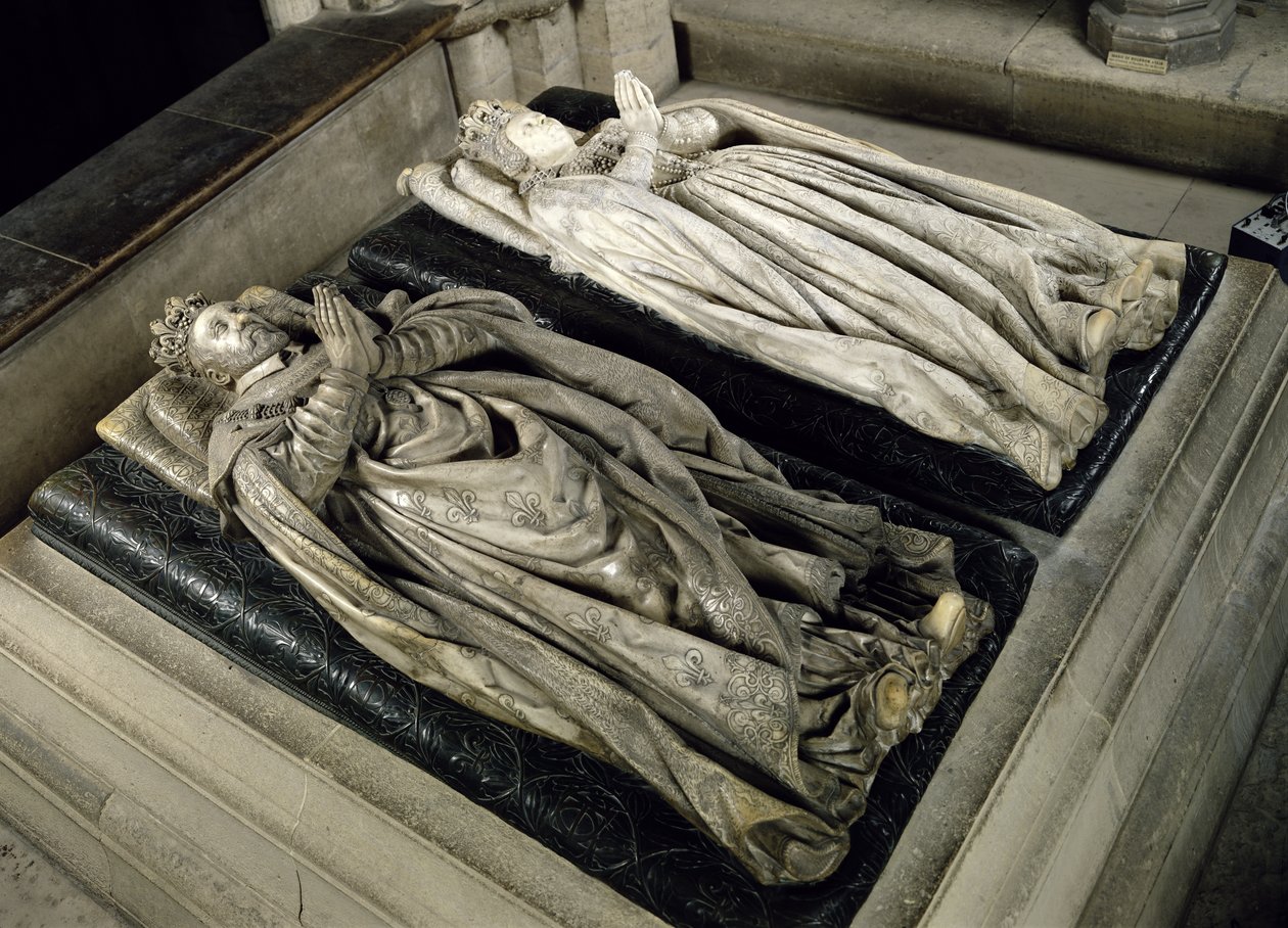 Billeder af Henri II (1519-59) og Catherine de Medici (1519-89) 1583 (marmor) af Germain Pilon