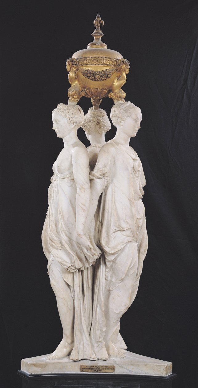 De tre nåder, begravelsesmonument med hjertet af Henri II (1519-59) 1559 (marmor) af Germain Pilon