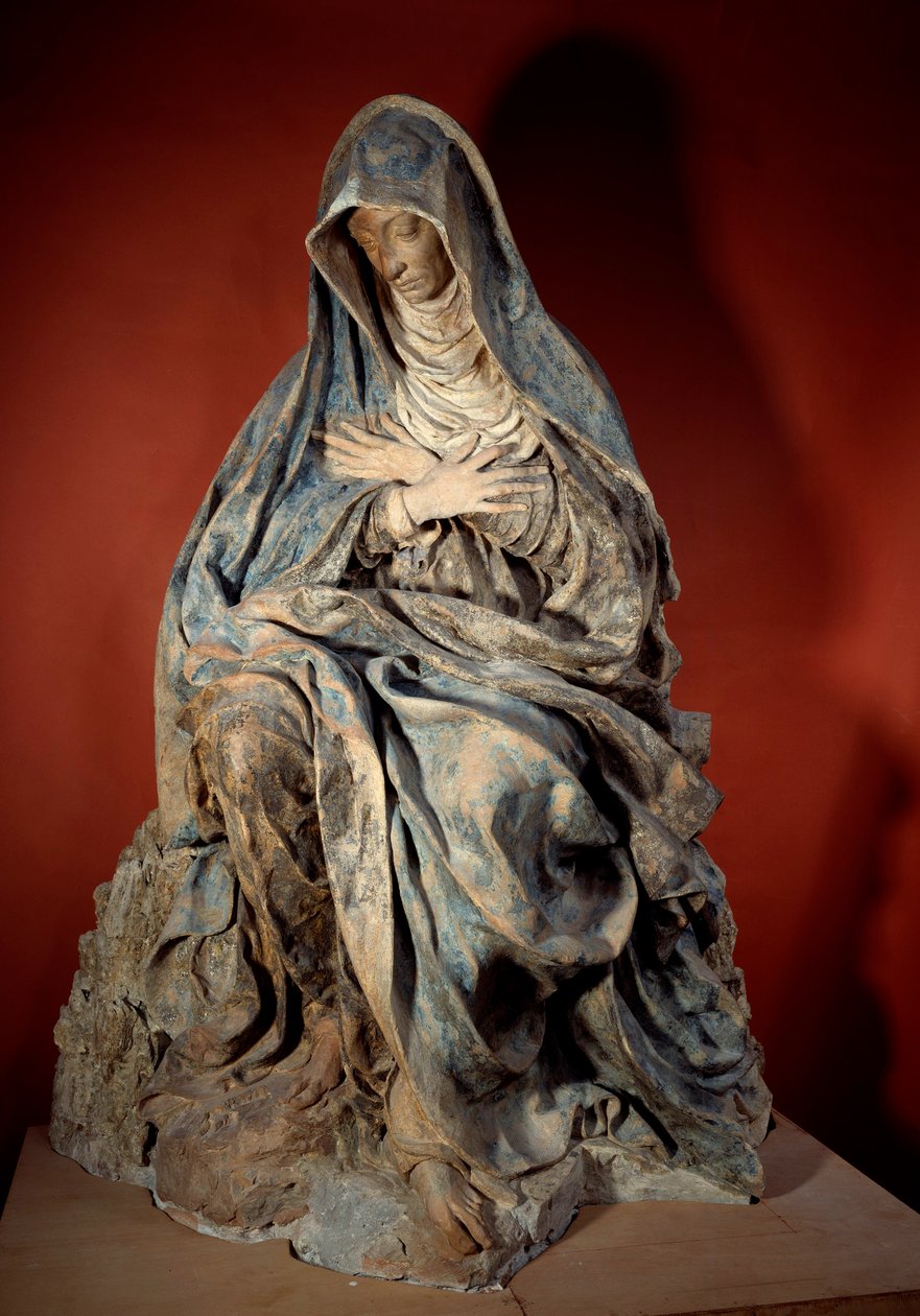 Virgin of Pain Skulptur af Germain Pilon (1535-1590) Paris fra det 16. århundrede, Louvre-museet af Germain Pilon