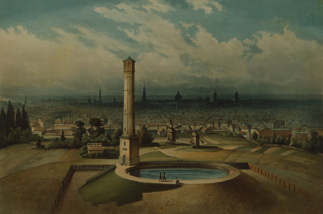 Berlins vandværk, ca. 1860 (wc på papir) af German School