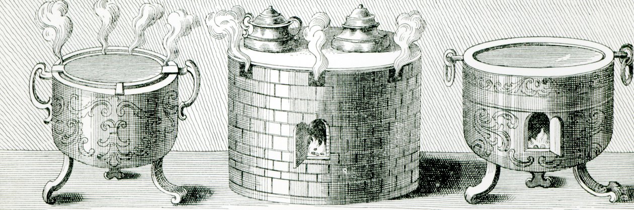 Anordninger til at holde vand og mad varmt på sabbaten, 1748 af German School