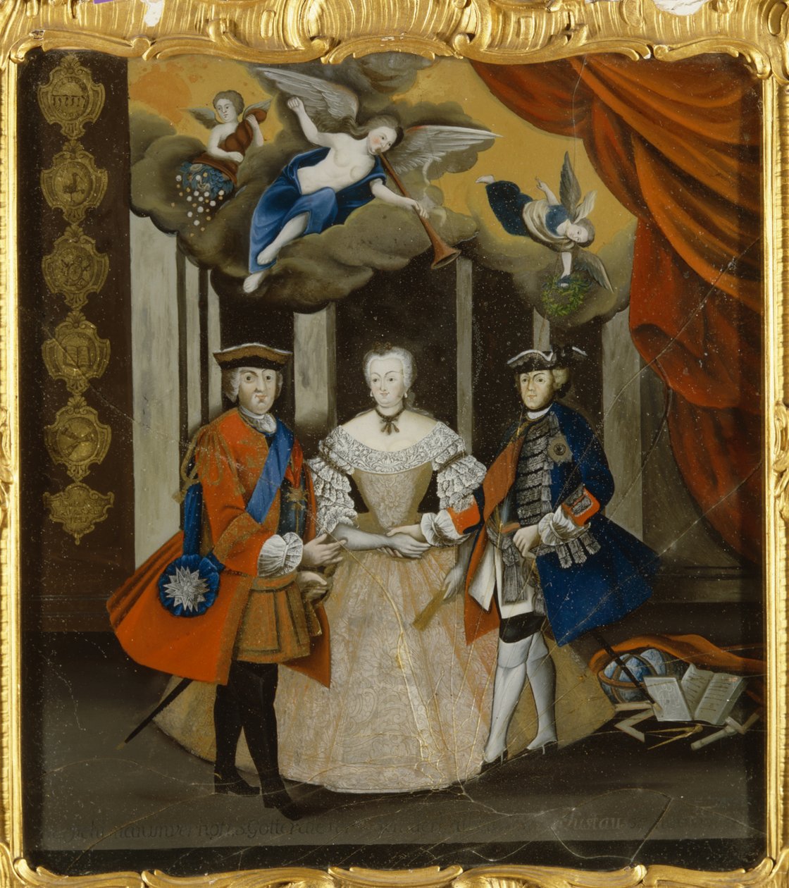 Dresden Peace Allegory, 1745 (olie på glas) af German School