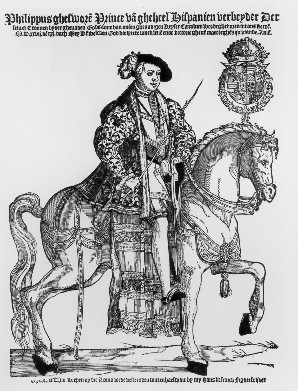 Rytterportræt af Filip II (1527-98) af Spanien af German School